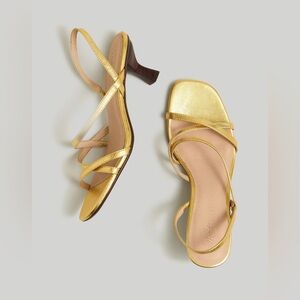 Madewell The Felicia Slingback Sandal in Bright Gold